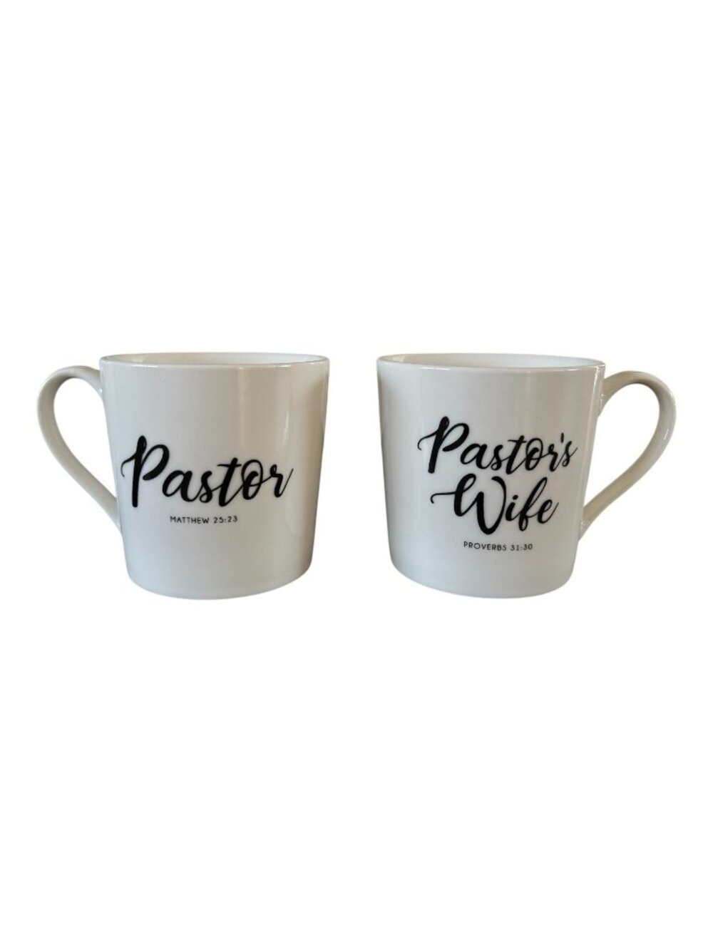 Pastor + Pastor’s Wife Coffee Mug Gift Set Of 2 White Ceramic-14 Oz-New in Box